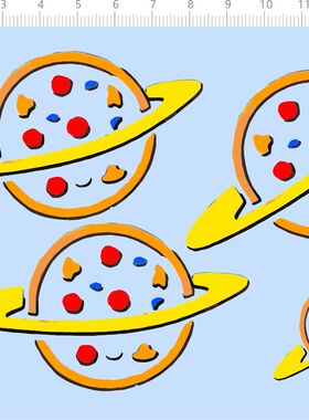 76313整版水贴 卡通星球 蛋糕 手办娃娃模型水贴定制打印2312