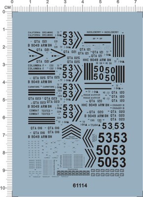 61114-A5604 1:72 M1A1 tank标志 水贴1