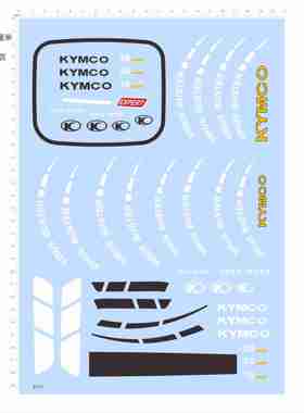 84131 KYMCO DISINFECT模型摩托车水贴可撕膜不干胶独立胶位现货