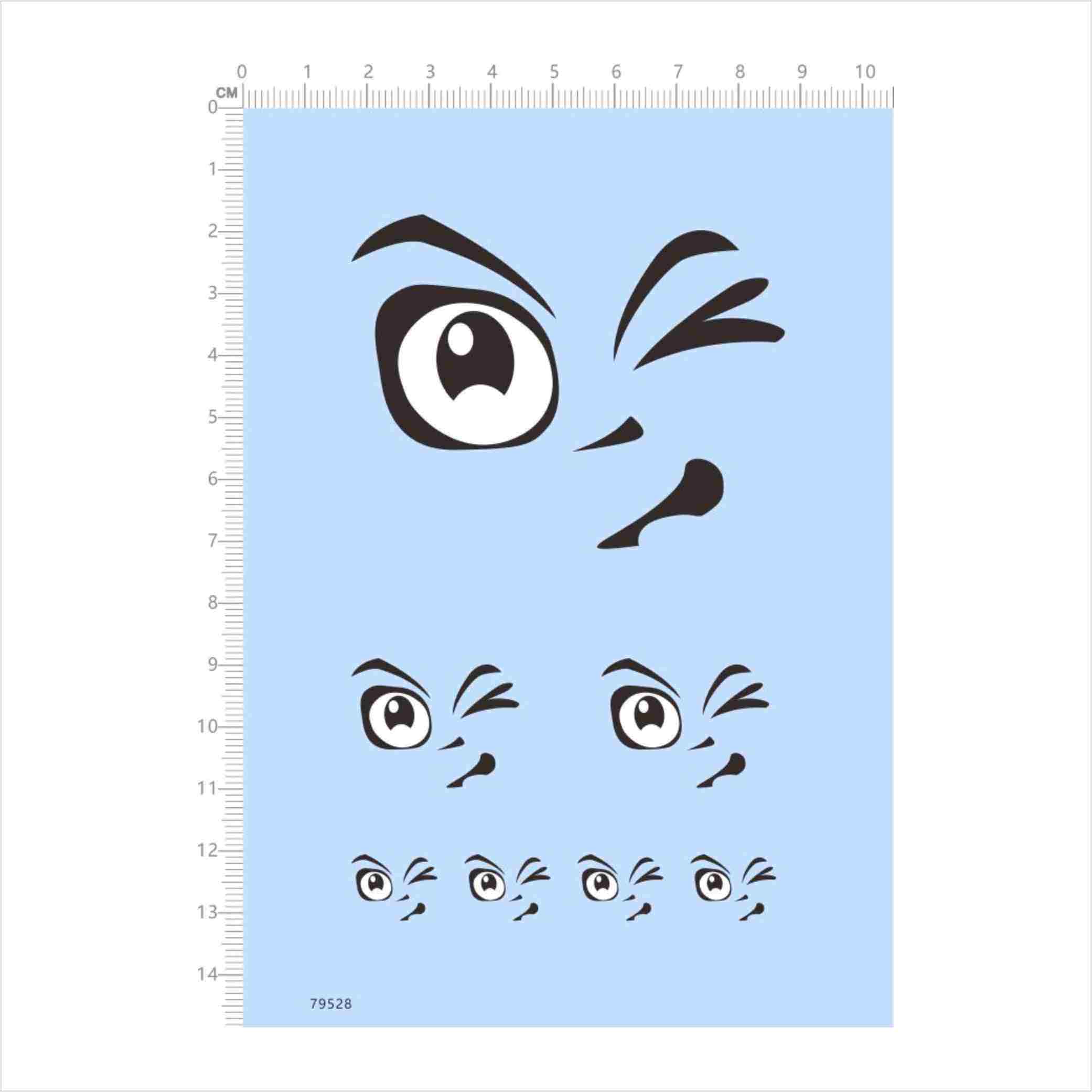 79528 眼睛表情 手办模型水贴 单眼眨眼嘴巴鼻子可撕膜不干胶2403