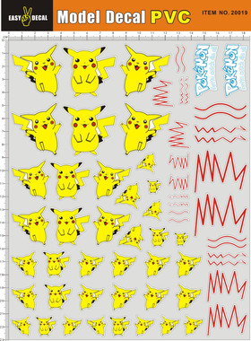 20019-A40905 POKEMON 比卡丘 1:10 1:12 PVC 遥控车壳贴纸现货