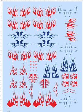 76502擎天柱红蓝火焰 整版水贴 dlx 手办模型定制打印2312