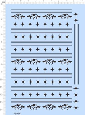 75959整版电镀金水贴 花纹 纹身手办娃娃模型水贴2311 直线