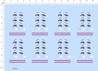 75705 眼睛水贴 整版水贴 Nikkee 手办水贴定制打印2310 红心爱心