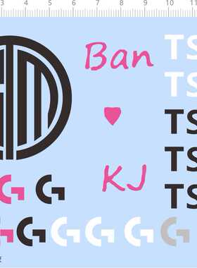 72955整版胶 TSM Ban KJ 模型水贴 现货