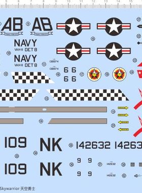 71182整版胶 1比72  A-3 Skywarrior 天空勇士式模型 水贴