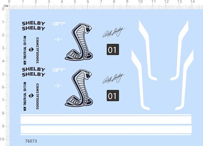 76073整版水贴 SHELBY 白色条纹拉花 车钥匙水贴蟒蛇模型车2311