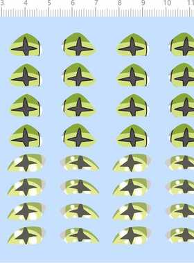 70526整版胶自制眼睛模型贴青蛙娃娃公仔手办盲盒人偶标签水贴 A6