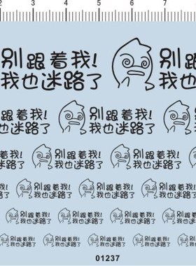 01237-A5806 -别跟着我! 我也迷路了 模型车水贴纸