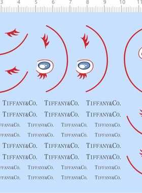 68293整版胶labubu美人鱼盲盒molly纸模模型水贴纸水转印娃娃人偶