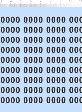 68513整版胶阿拉伯数字0000零纸模模型水贴纸水转印定做订做定制