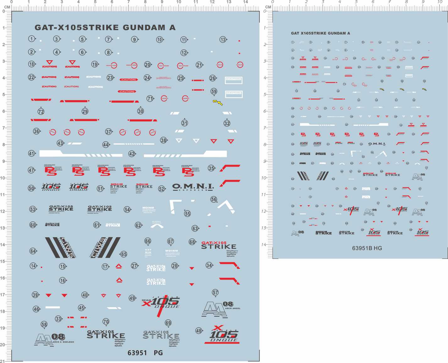 63951 HG PG GAT-X105 Strike 龙桃子强袭gd水贴纸