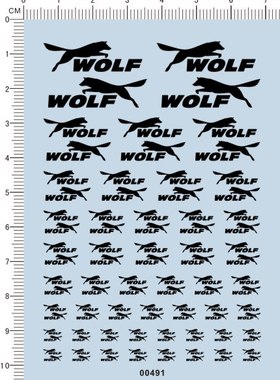 00491-WOLF 模型车水贴纸