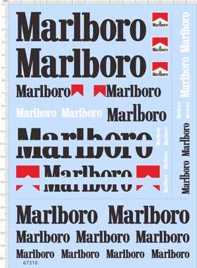 67310整版胶1/8 Mclaren Marlboro一级方程式赛车f1模型剪水贴纸