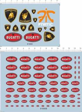61680 fnatic bugatti lamborghini兰博基尼布加迪鼠标贴水贴1