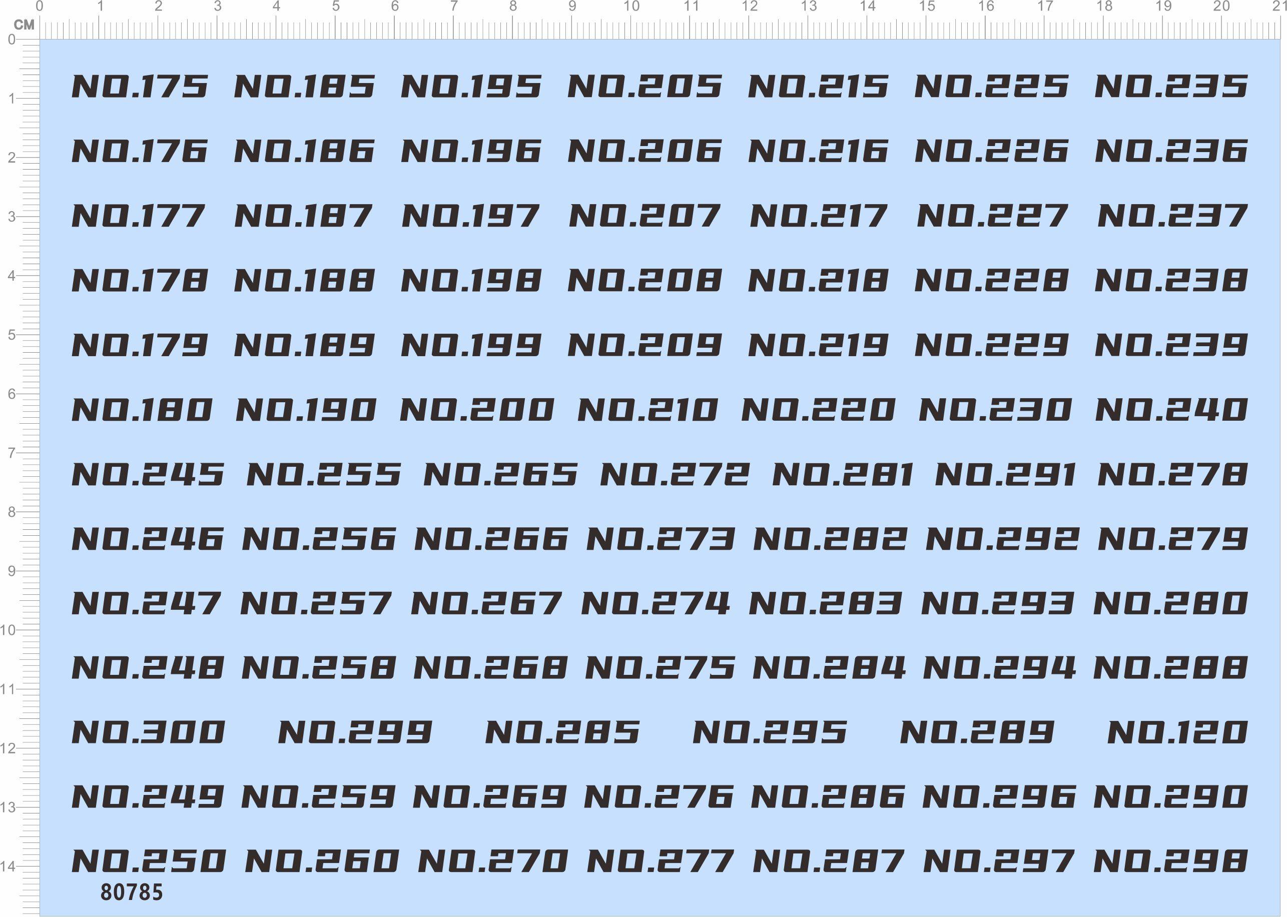 80785整版胶飞船模型数字编号水贴no.