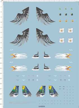 64968A 1/144 F-15C Screaming Eagle 大翅膀飞机水贴1