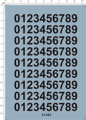 61482- 整版胶 阿拉伯数字 ARIAL 水贴纸 现货