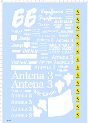 67955整版胶1/6 YAMAHA YZR ANTENA 3法拉利66号摩托车水贴纸现货