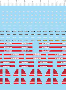 69272整版胶1/87大象工程车汽车模型水贴mammoet标签定做订做定制