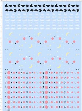 80802整版胶牡丹恐龙乒乓赛车生肖星座款娃娃水贴眼睛腮红现货