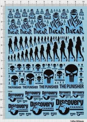1053-达喀尔拉力赛GIRL THE PUNISHER DISCOVERY模型车水贴现货