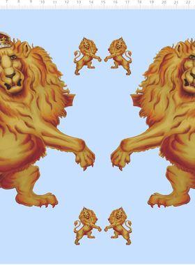 77195整版水贴 狮子 模型定制打印2401