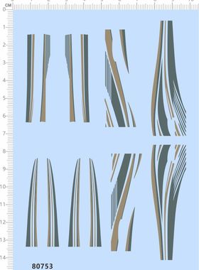 80753整版胶自制普拉多拉花水贴纸线条贴花侧门贴模型车标签现货