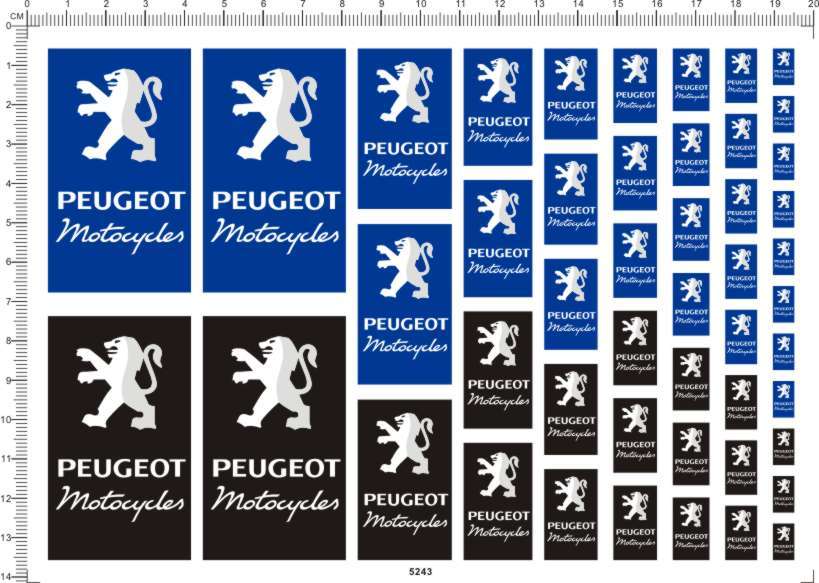 5243-A4112 Peugeot 标致 模型车水贴 (需自行围边裁剪）