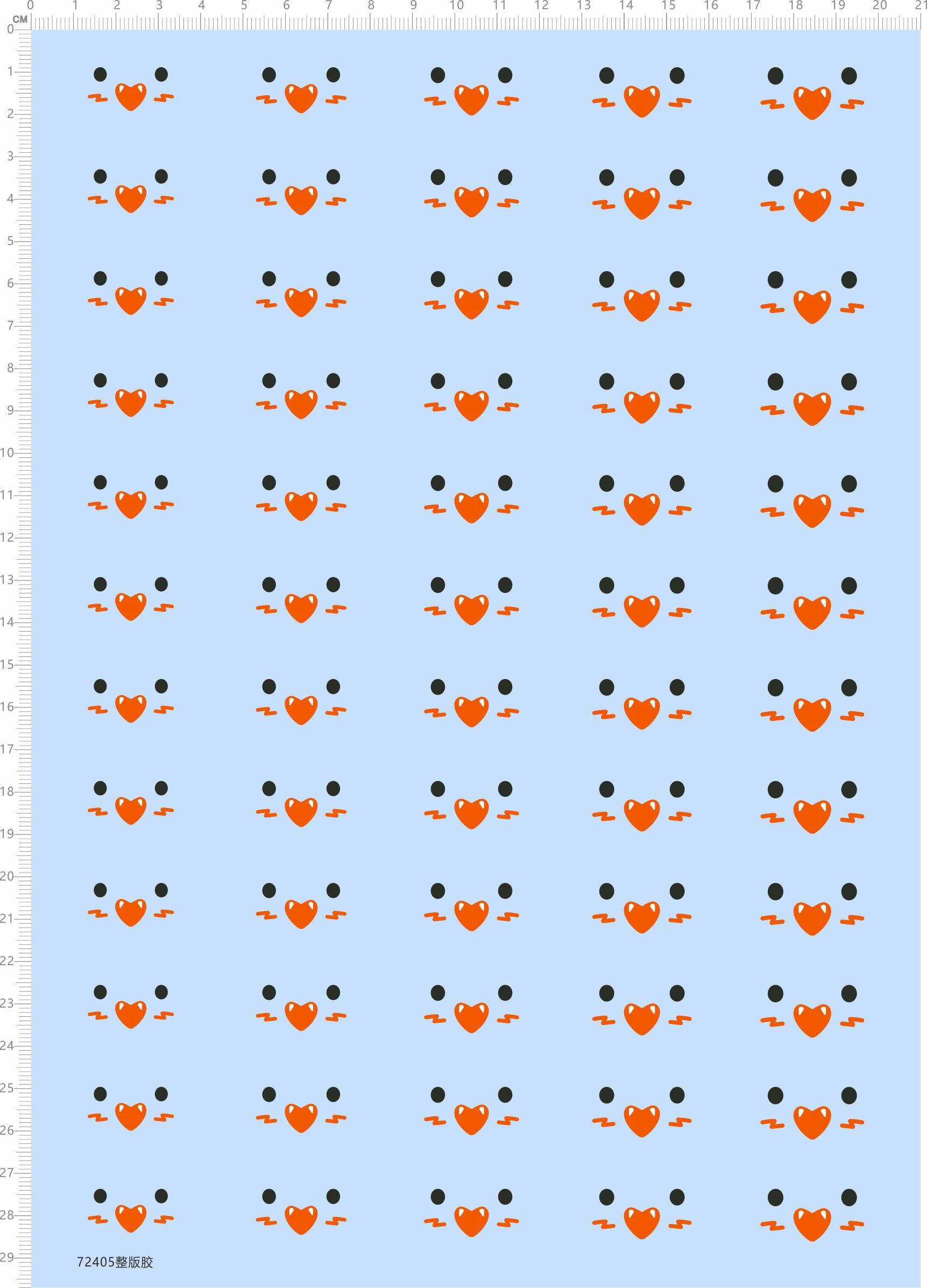 72405整版胶 爱心眼睛 表情 水贴纸 娃娃 模型水贴