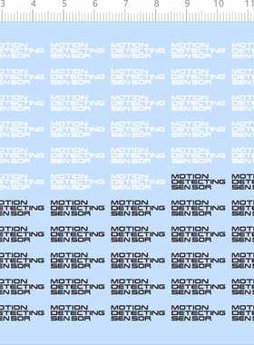 81630整版胶英文名MOTION DETECTING SENSOR游戏机贴水贴纸模型