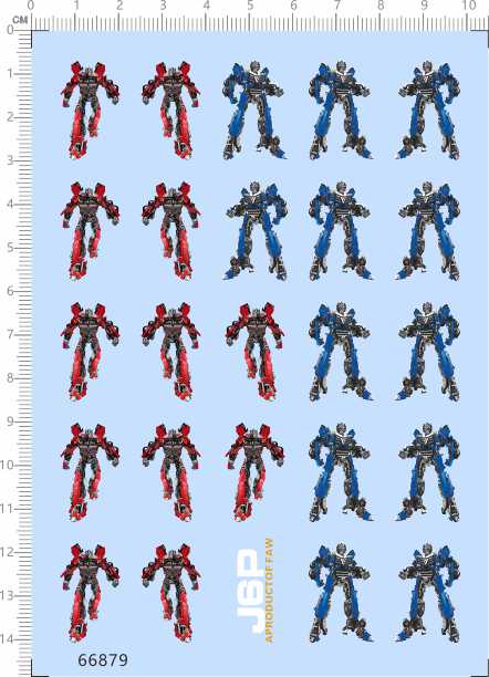 66879整版胶1/24变形解放卡车模型机器人机械人剪纸水贴纸