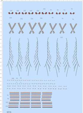 69156整版胶V仔兽盲盒羽毛逗号雨滴水滴三角形衣服娃娃眼睛水贴纸