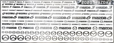 2020  MAZDAmazda各种比例车标车贴纸 亮银水贴纸 93x35mm1