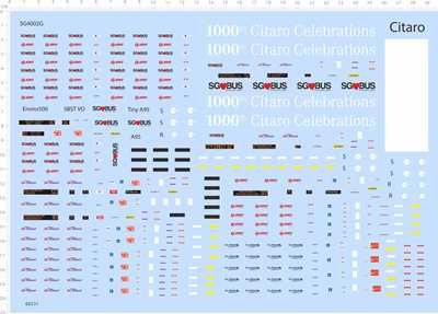 68231 整版胶 1/76 SG BUS 新加坡巴士模型水贴纸