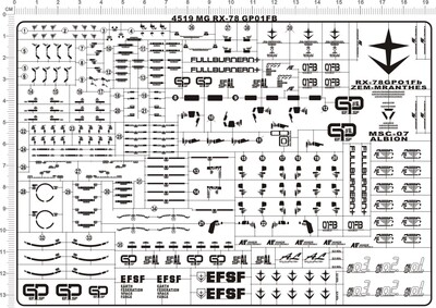 4519-@413 MG RX-78 GP01FB gd试作1号机宇宙型金属贴111