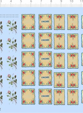 71628整版胶 camellia CHICOREE 玫瑰花 模型水贴 茶杯咖啡水贴