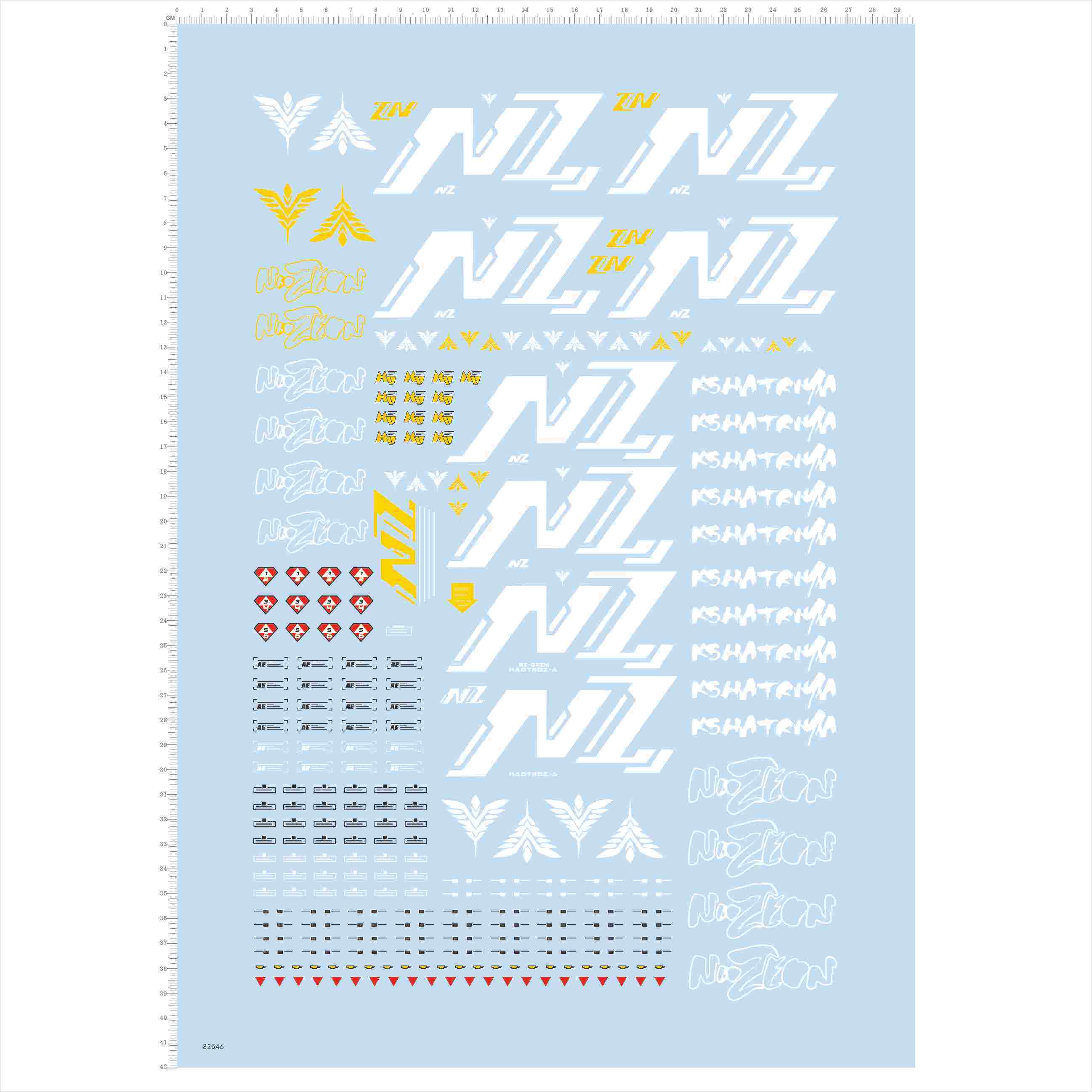 82546敢达高达Kshatriya模型水贴1/58.5比例刹帝利A3纸NZ-666现货