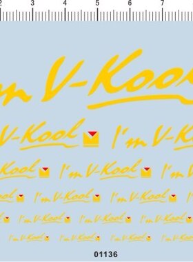 01136-A1710  威固 i M V-KOOL 我很牢固 模型车水贴纸