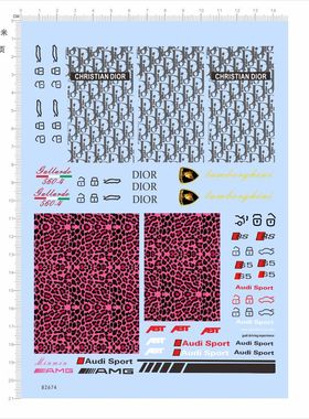 82674 rs s5 amg 奥迪模型水贴 豹纹 ABT AMG 车钥匙涂装现货
