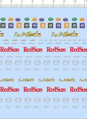 66844整版胶1/18mazdarx-7检验合格redsuns标志挡风玻璃剪纸水贴