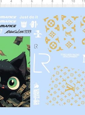 77192 m3m4刀锋狂派nerv整版水贴 奢侈 钞票猫咪 车钥匙定制现货