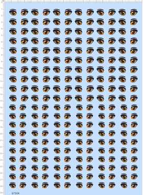 67504整版胶nanhai眼睛比例模型人偶眼睛水贴纸水转印定做订做