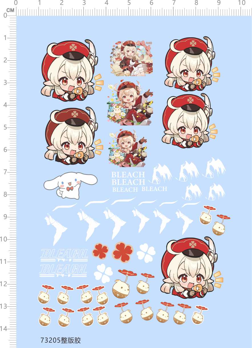 73205整版胶 BLEACH 可莉 水贴纸模型水贴打印