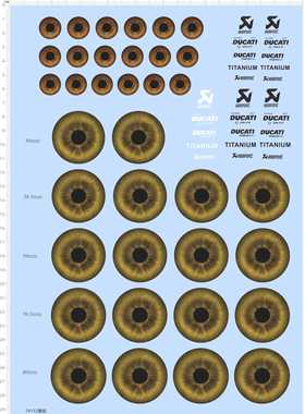 74152 整版胶 眼球 DUCATI AKRAPOVIC 天蝎 水贴纸 五月 现货