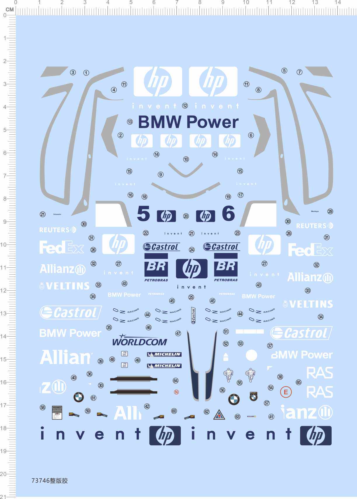 73746整版水贴 1/20 Williams F1 BMW F