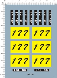 62791-11210 1/24 利宝来 LBL D6 177 模型车水贴1