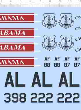 81559整版胶ALABAMA 飞机city of birmingham smsgt chris水贴
