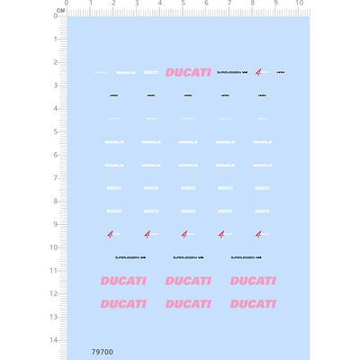 79700 整版胶 杜卡迪 wrs 无比例模型车摩托车水贴定制打印现货