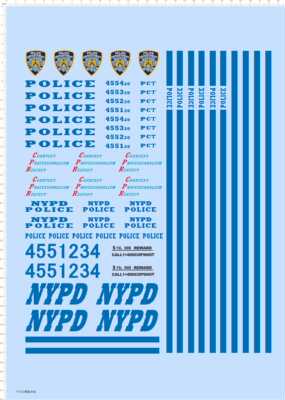 75162整版水贴 1/10 雪佛兰 impala 美国警车模型车水贴定做七月